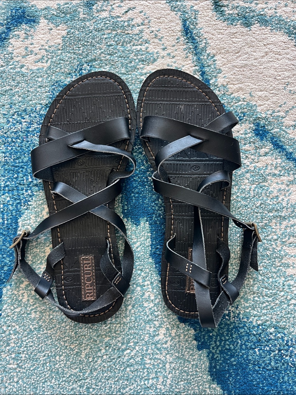 Rip Curl Women's Black Crisscross Strappy Sandals